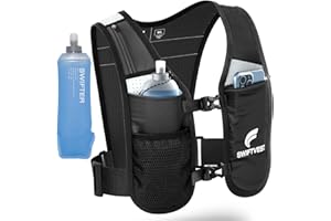 SWIFTVEST Running Vest for Women Men, INCLUDED - 500ml Soft Flask Water Bottle, Lightweight Reflective Phone Holder, Hydration Vest, Adjustable Unisex, Running Accessories