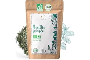 ORIGEENS FEUILLES DE MENTHE POIVREE BIO 150g | Menthe séchée pour thé glacé et la Cuisine | Infusion en vrac
