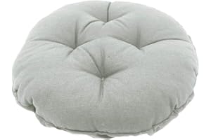 Levoberg Hocker bezug Hellgrau, Sitzkissen rund, Hockerbezug rund Stretch aus Leinen, Memory Foam Kissenbezug, Dicke 7cm, rund Bar Bezug Durchmesser 35cm