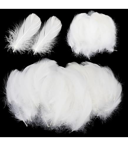 400 Pièces Plumes Blanches Naturelles 6-12 Cm - Idéal Pour Dreamcatchers, Mariage Et DIY