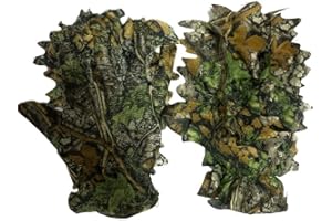 Buding Deerhunter Handschuhe 3D Ghillie Suit Handschuhe Blatt Tarnanzug Handschuhe Woodland Tarnanzug Camo Camouflage Kleidung Jagd EIN Paar