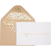 Glückwunschkarten-Set - 50 Karten Mit 'Congratulations' In Silberfolie, Mattes Schwarz, 10,2 X 15,2 Cm, Mit 52 Umschlägen