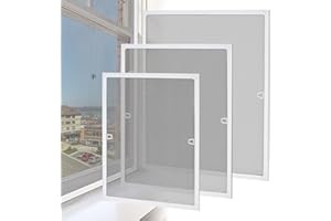 ACXIN Aluminiumgitter, Mückensichere Fenster, Mückengitter, Fliegengitter mit Rahmen ohne Bohren und Schrauben, Weiß, 120x140cm