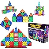 Desire Deluxe Magnetic Tiles Building Blocks Construction Toys for Boys & Girls 47pc – STEM Learning Educational Toy for Kids