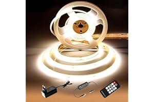 luktix Striscia LED Bianca Naturale 2m, 4000K Striscia LED Dimmerabile 24V, CRI92 +, larghezza 8mm, con Telecomando e alimentazione, per la decorazione domestica, cucina, specchio (4000K, 2M)