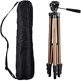 Amazon Basics Trépied léger de 127 cm avec sac de transport, Noir/Marron
