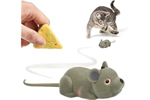 Offfay Interactive Cat Toy Mouse, Remote Control Cat Toys for Indoor Cats, Moving Cat Toy Mouse, USB Rechargeable, Wireless Electronic Mice Pet Toy for Kitten Indoor/Outdoor Exercise and Chase