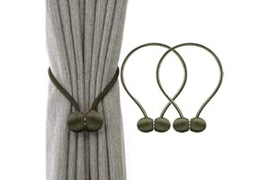 IHClink Fibbia in Tieback per Fermatenda Tende Holdback, Maglia Magnetica Clip di Tenda del Fiore di Cristallo per La Tenda - Argento Green(2 PCS)