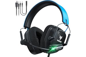WESEARY Casque Gaming, Casque PS5, 7.1 Casque Audio Stéréo avec Micro pour PS5/PS4/PC/Xbox One/Switch, Casque avec Coussinets en Mousse à Mémoire de Forme, Jack 3,5 mm