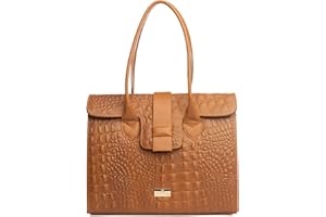Zamponi Borsa a Mano Donna Elegante - Borsa in Pelle Donna Marrone - Borsa a Spalla Donna Capiente - Borsa Pelle Donna Vera Pelle