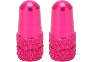 Aoutecen 2 Pièces Bouchons de Valve de Vélo Presta, Bouchons de Valve de Pneu de Vélo en Alliage D'aluminium Bouchons de Valve de Couleurs Vives pour Pneus de Vélo de Route Vtt(Rose rouge), default