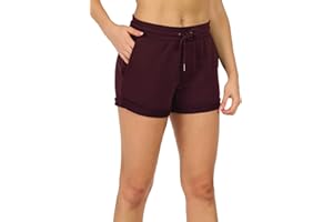 icyzone Shorts de Sport Femme Eté Pantalon Court avec Poches pour Loisirs Jogging Gym Yoga, Lot de 2