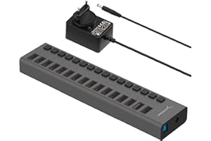 SABRENT HUB Dati e Caricatore con Singoli interruttori USB 3.0 16 Porte [90 Watt] (HB-PU16)