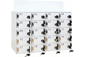 ‎KENSBRO Kensbro 20 Slots Handy-Schließfach Box mit Türschlössern und Schlüsseln, Acryl Handy-Aufbewahrungsbox, Handy-Aufbewahrungsspind für Büro Schule Klassenzimmer
