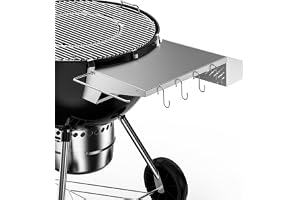 onlyfire BBQ-sidobord för Weber 57 cm Master-Touch & Original Kettle kolgrillar, uppgraderat grillsidobord med pappersrulle handdukshylla, kryddlåda och krokar