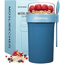 Müslibecher To Go - Auslaufsicherer Doppelschicht Becher Mit Löffel
