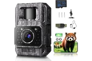 MAXDONE Cámara de Caza con Transmisión al Móvil APP, 4K 64MP HD WiFi Bluetooth Cámara de Caza con Sensor de Movimiento Visión Nocturna 6000mAh Batería 0,1s Tiempo de Activación con Tarjeta de Memoria de 32GB