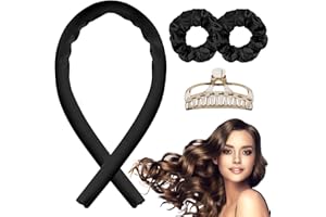 ZANFQVO Ensemble de bigoudis sans chaleur, Bandeau de bigoudis sans chaleur, Boucle Sans Chaleur Boudin, Rouleau Cheveux, Bouclés Femme Headband, Bigoudi Cheveux de Sommeil Doux, Coiffure Bricolage-Noir