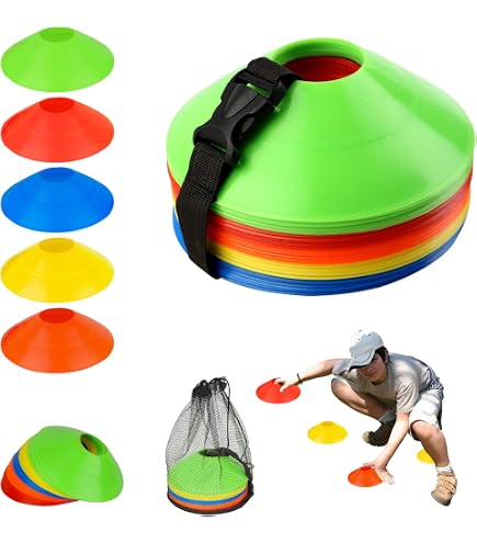 12 Cônes D'entraînement Multicolores - 23 Cm Avec Sac - Sport, Chien, Sécurité