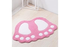 ele ELEOPTION Antypoślizgowa mata łazienkowa, szybkoschnąca mata łazienkowa, urocze stopy, wzorzysta, miękka, wygodna, pochłaniająca wodę, stylowy antypoślizgowy spód do sypialni, kuchni, przedpokoju,