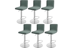 SDNAM Stretch Barhocker Stuhlhussen Bezüge Barstuhlbezug mit Rückenlehne 2/4/6 Stück Hussen für Barhocker Waschbarer Bar Stuhl-Abdeckung Passend,für Café Schemel Hohe Barhocker Stuhl Bezüge (Color : #3, S