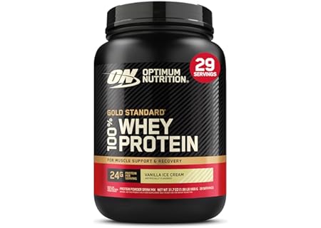 Optimum Nutrition Gold Standard 100% Whey Vassleprotein, Vanilla Ice Cream, 900g, 30 Portioner, Förp - Amazon Deal & Rabatt