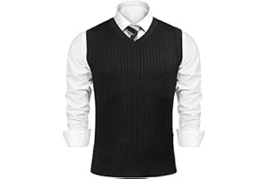 Sykooria Jersey sin Mangas Hombre Invierno Chaleco Hombre Casual Algodon Suéter con Cuello en V Jerséis Esencial