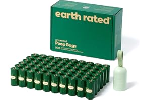 Earth Rated Portasacchetti per cani con sacchetti, resistente e a prova di perdite, senza profumo, 1 dispenser e 900 sacchetti