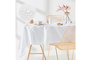 ‎ROOM99 ROOM99 Aura Tischdecke 140 x 350 cm Tischtuch Tafeldecke Fleckschutz Abwaschbar Wasserabweisend Schmutzabweisend Polyester Rechteckig Bankett-Dekoration Ganzjährig Weiß