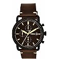 Fossil Commuter Montre pour Homme, Mouvement chronographe, Bracelet en Acier Inoxydable ou en Cuir