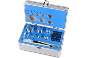 Goetland Certificated F1 Scale Calibration Weight Kit Set 25 pcs 1mg-1kg Stainless Steel High Precision for Balance Digital Scale Lab Education