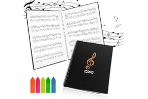 AUAUY Segregator na nuty, teczka na karty w formacie A4 z 30 stronami, z 1 paczką samoprzylepnych notatek, szybka i wygodna obsługa plików, papieru, archiwów