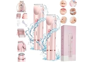 GIENSLRU Glow Aura - Rasoio elettrico da donna, per la rasatura dei capelli, impermeabile, per donne bagnate e asciutte, per gambe, braccia, ascelle (2 pezzi)