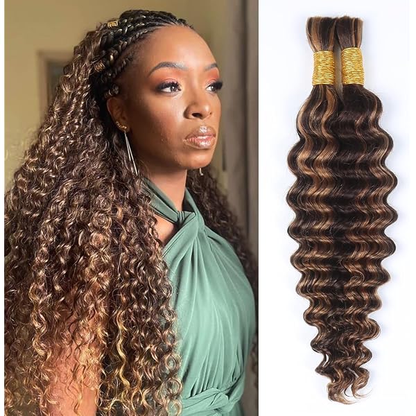 Echthaar Für Boho-Zöpfe – 100g, 55cm, Tief Gewellt, 2 Bündel, Brasilianisches Remy-Haar