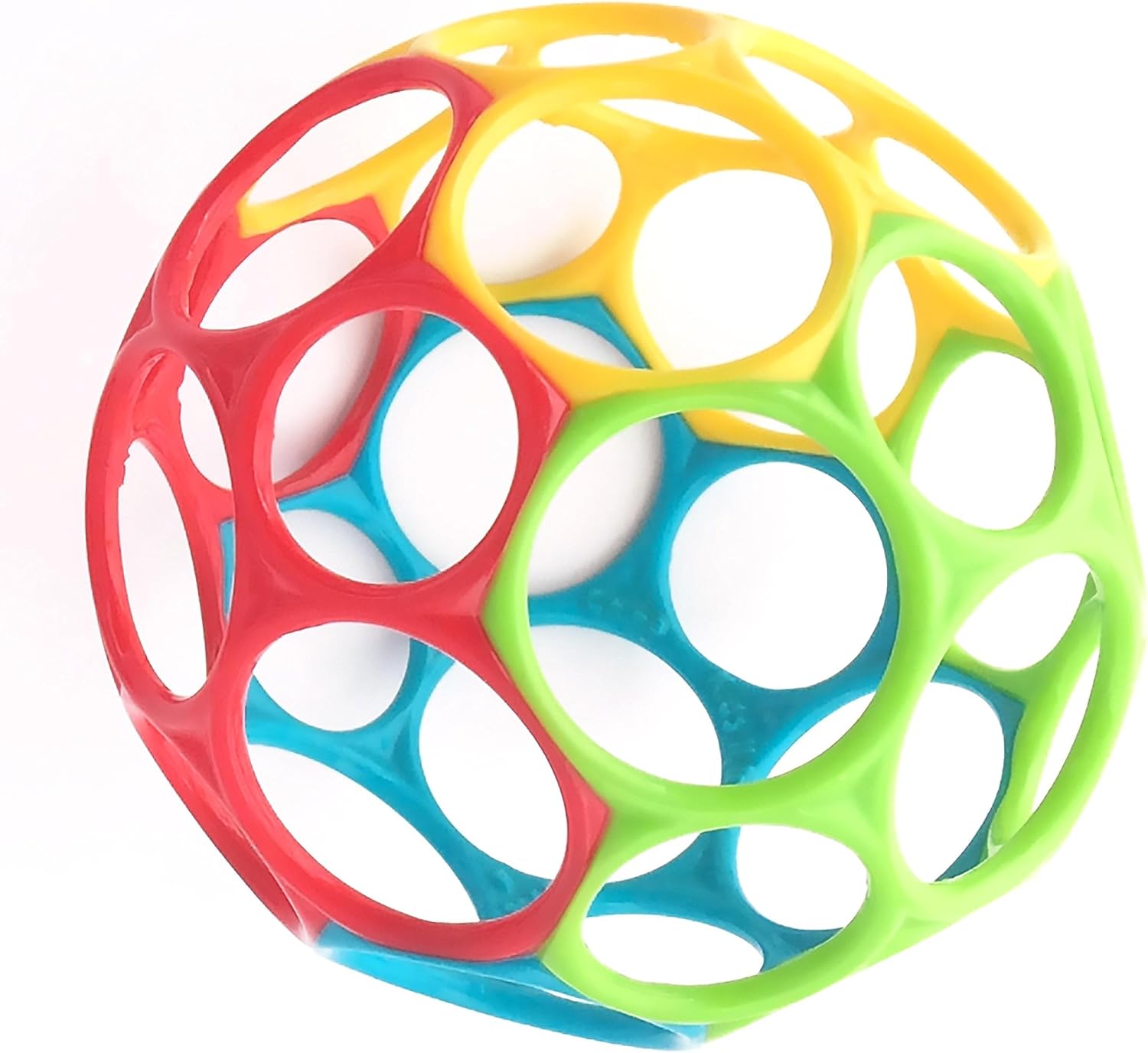 Bright Starts, Oball Classic, balle flexible et facile à manipuler, jouet d'activité sensorielle pour les enfants de tous âges, 10.16 cm x 10.16 cm x 10.16 cm,multicolore
