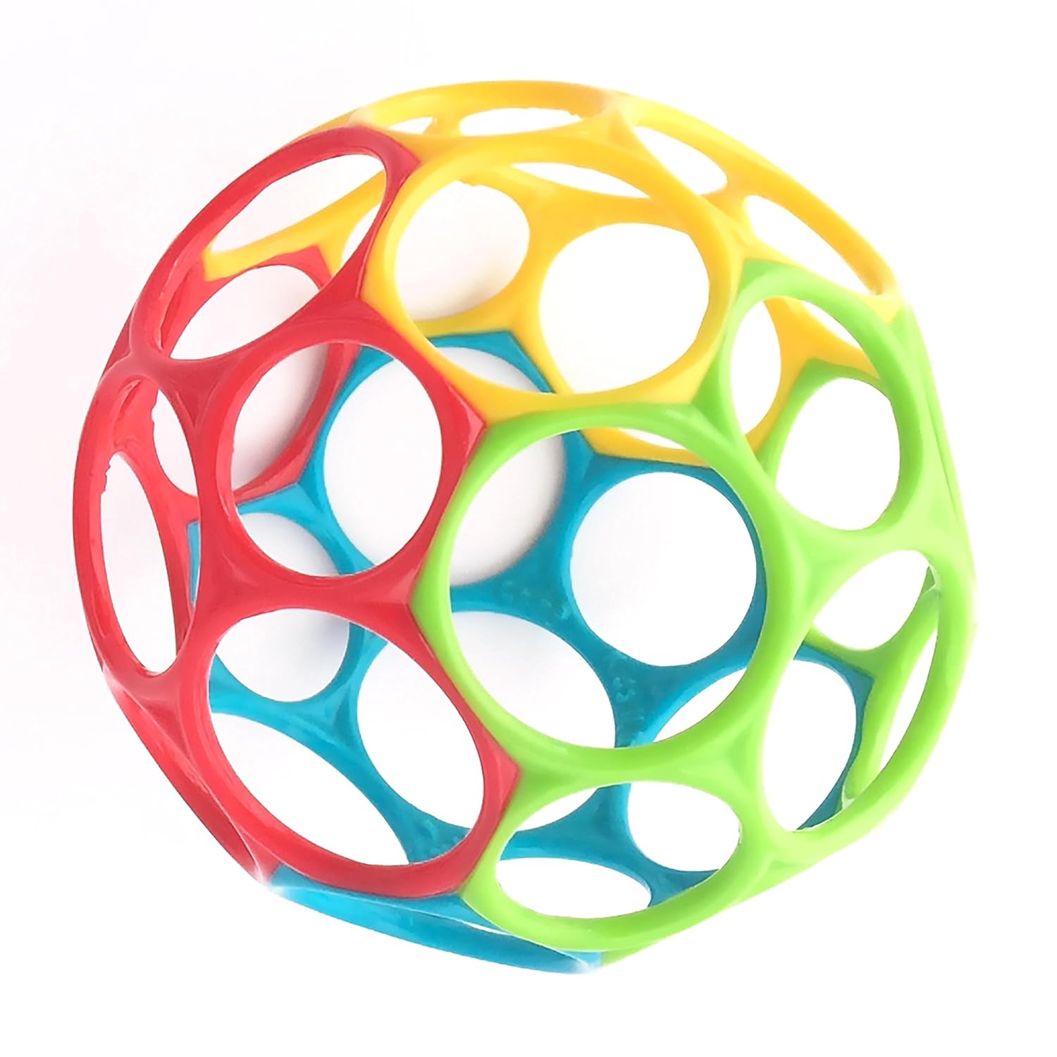 Bright Starts, Oball Classic, Palla Morbido e Flessibile Facile da Maneggiare, Giocattolo di attività Sensoriale per Bambini di Tutte Le età, Multicolore