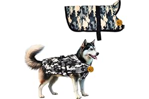 Sage Square Fleece Lined Warm Dog Jacket - Windproof Camouflage Dog Vest, Winter Coat for Cold Weather (1 Piece, 5XL - 28 Inch)