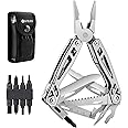 BIBURY Multi-Tool, Multitools Pliers with Rope Cutter, Can Opener, Screwdriver, EDC Tools for Camping, Outdoor Activities, Repairing (Blackside)