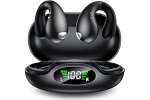 BOYTOND 2025 Sports Cuffie Bluetooth 5.3 - Wireless Auricolari Clip Orecchio Elegante Auricolari ad Alte Prestazioni per Gli Amanti Degli Sport All'aperto,Cuffie a Conduzione Ossea Design Ergonomico - Nero