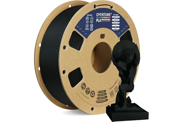 OVERTURE PLA+ Filament Imprimante 3D 1.75mm, Ténacité PLA professionnelle, PLA plus Filament 1kg (2.2lbs), Précision Dimensionnelle +/- 0,02mm (Noir)