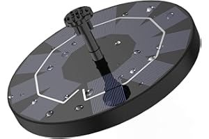 AISITIN Słoneczna Fontanna 3W Zewnętrzna Słoneczna Fontanna z akumulatorem i 6 dyszami do kąpieli ptaków Akwarium Dekoracja ogrodu