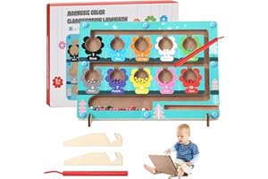 Wikay Jeux Labyrinthe Magnetique Enfant Labyrinthe Aimanté avec Billes en Bois Jouets Labyrinthe De Nombres Apprendre Les Couleurs Jeu de Comptage pour garçons Filles Educatif Cadeau 3 4 5 6 7 Ans