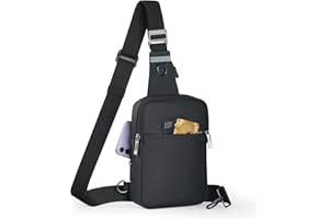 BROADREAM Sling Chest Crossbody Bag, Wasserdicht Umhängetasche Brusttasche Schultertasche Herren Damen - Handytasche mit RFID-blockierende Reißverschlusstasche Geeignet für Outdoor-Sport und Wandern