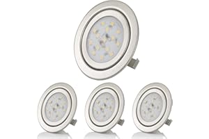 SWEET LED Słodki Led 4-pakiet, 3W LED, 12V Płaskie Oświetlenie Meblowe, Wbudowane Reflektory Meblowe, Ultra Cienkie, 230 Lumen, 3000K
