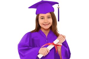 hhsbeauty Graduation Cap and Gown Set for Kids Nursery Preschool Child Graduation Set Gown and 2024 Tassel Cap Set with Shawl Kindergarten Shiny Graduation Gown 4 Set for 212 years old