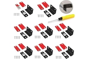 DOKEI 8 piezas Iman Puerta Armario Adhesivo Cierre Magnetico para Puertas Imán de Puerta Potente en Forma de L Cerradura Magnetica Cajon Pestillo Magnético para Muebles Negro