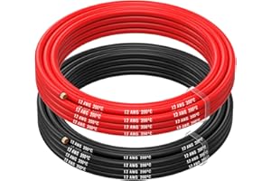 MMOBIEL 12 AWG Cable Eléctrico de Silicona - 12 Gauge (3,31mm²) Cable Cobre Estañado - 2 Cables Separados Rojo y Negro Cada Uno 2,5 m para Drones, Impresoras 3D, Baterías, Cables Altavoz, Tiras Led