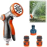 Garden Hose Spray Gun,8 Adjustable Patterns,Hose Pipe Spray Gun,High Pressure Spray Nozzles,Perfect for Watering Plants,Car W