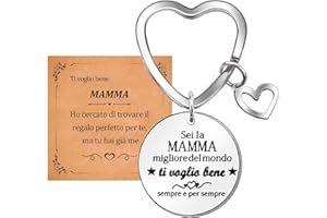 CheersLife Regalo per Festa della Mamma, Regalo Mamma, Set Regalo Portachiavi Mamma, Portachiavi in Acciaio Inossidabile Inciso al Laser, Regali di Natale e di Compleanno per la Mamma
