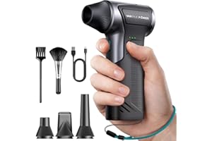 ‎VANTRUE POWER VANTRUE POWER T150 Elektrischer Luftbläser, 110.000 U/min Starkes Druckluftgebläse mit 3 Geschwindigkeiten & Schnellladung – Staubsauger Elektro Gebläse für Computer, Tastatur, Auto, Haushalt,Outdoor
